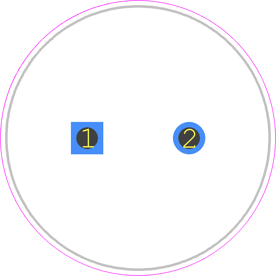 MAL225635223E3 - Vishay PCB footprint - Capacitor, Polarized Radial Diameter - Capacitor, Polarized Radial Diameter - 25*30