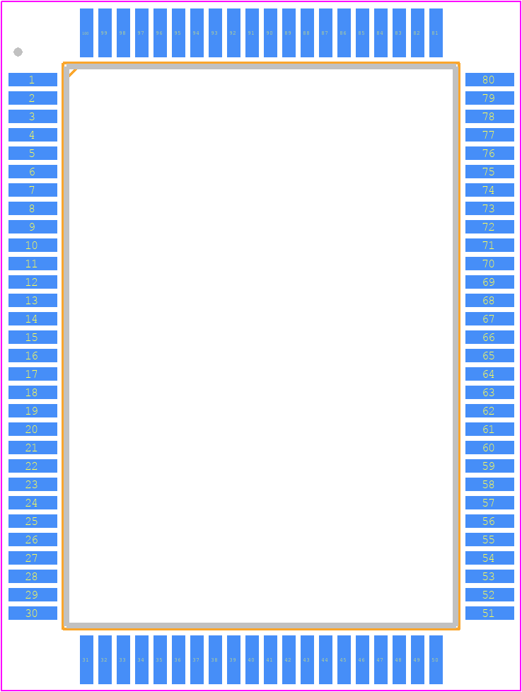 M30833FJFP#U3 - Renesas Electronics PCB footprint - Quad Flat Packages - Quad Flat Packages - PRQP0100JB-A (100P6S-A
