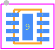 EMI9404MUTAG - onsemi PCB footprint - Small Outline No-lead - Small Outline No-lead - UDFN8, 1.7x1.35, 0.4P