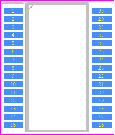 LB11696V-TRM-E - onsemi PCB footprint - Small Outline Packages - Small Outline Packages - SSOP30(275mil)