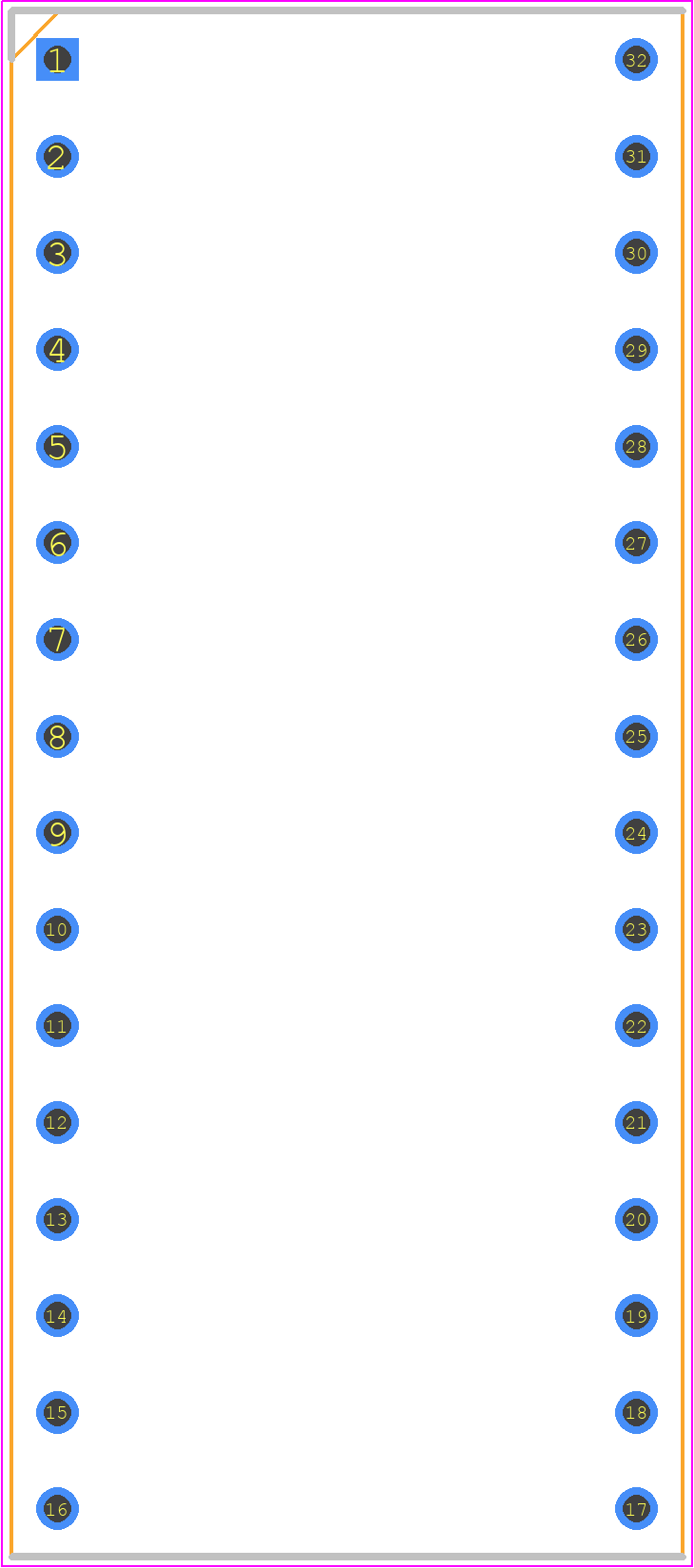 ICA-632-SGT - SAMTEC PCB footprint - Dual-In-Line Sockets - Dual-In-Line Sockets - ICA-632-SGT