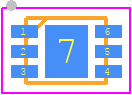 NCP349MNTBG - onsemi PCB footprint - Small Outline No-lead - Small Outline No-lead - DFN6, 1.6x2, 0.5P CASE 506BM−01 ISSUE O