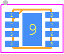 NCS2211MNTXG - onsemi PCB footprint - Small Outline No-lead - Small Outline No-lead - DFN8 2x2, 0.5P CASE 506CN ISSUE O