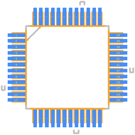 DAC8544IPFB - Texas Instruments PCB footprint - Other - Other - QFP50P900X900X120-48N