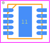 DAC8562SDSCT - Texas Instruments PCB footprint - Small Outline No-lead - Small Outline No-lead - wson-10-ren1
