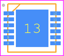 LDC1312DNTT - Texas Instruments PCB footprint - Small Outline No-lead - Small Outline No-lead - DNT0012B_-