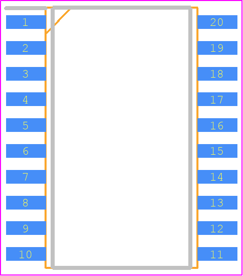 SN74LVC540ADW - Texas Instruments PCB footprint - Small Outline Packages - Small Outline Packages - DW (R-PDSO-G20)