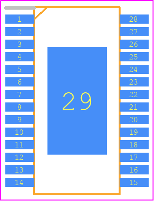 AD5421BREZ - Analog Devices PCB footprint - Small Outline Packages - Small Outline Packages - RE-28-2
