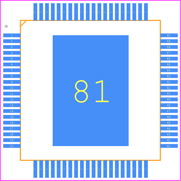 AD5522JSVUZ - Analog Devices PCB footprint - Quad Flat Packages - Quad Flat Packages - SV-80-1(TQFP)+