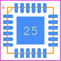 AD9508BCPZ - Analog Devices PCB footprint - Quad Flat No-Lead - Quad Flat No-Lead - CP-24-14