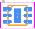 ADA4800ACPZ-R7 - Analog Devices PCB footprint - Small Outline No-lead - Small Outline No-lead - CP-6-4