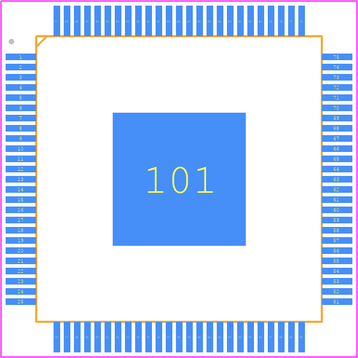 ADN4604ASVZ - Analog Devices PCB footprint - Quad Flat Packages - Quad Flat Packages - SV-100-1 (TQFP)