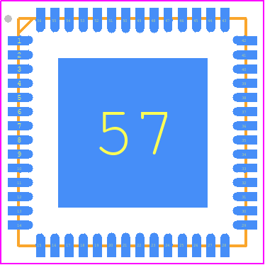 ADRF6850BCPZ - Analog Devices PCB footprint - Quad Flat No-Lead - Quad Flat No-Lead - 56-Lead Lead Frame Chip Scale Package [LFCSP_VQ], Tray_