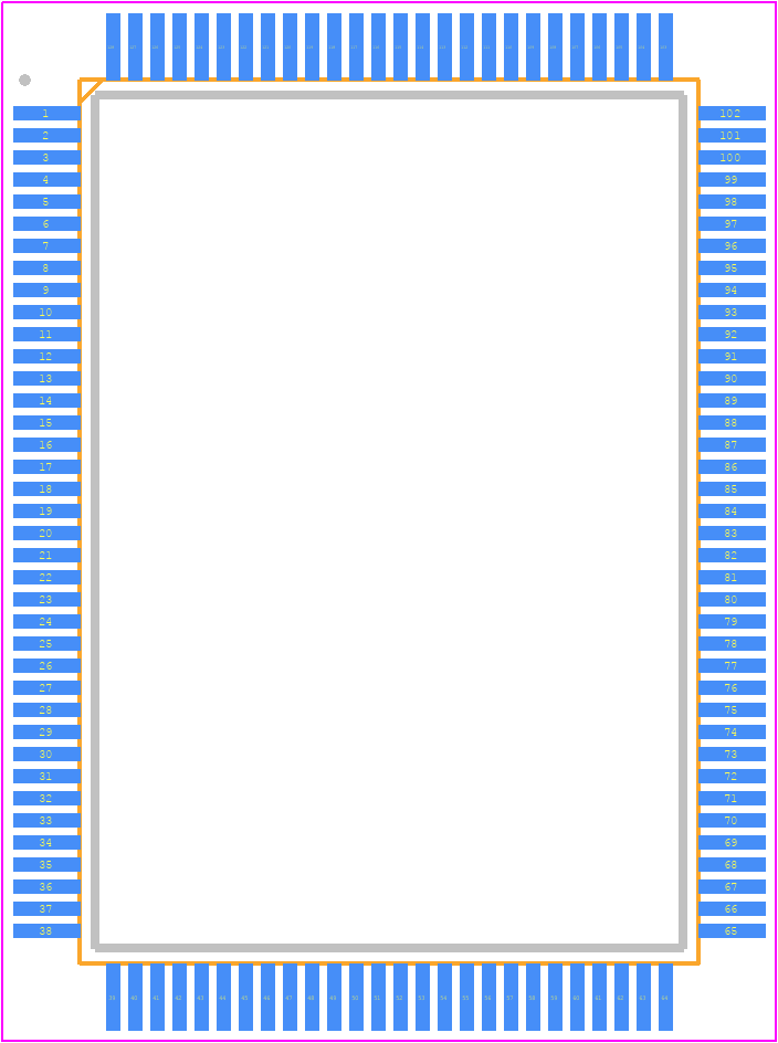 ADSP-2181KSTZ-160 - Analog Devices PCB footprint - Quad Flat Packages - Quad Flat Packages - 128-Lead Metric Thin Plastic Quad Flatpack (TQFP)