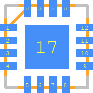 ADXL325BCPZ - Analog Devices PCB footprint - Other - Other - QFN65P400X400X150-17N