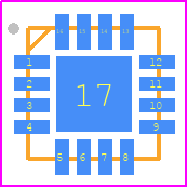 HMC862LP3E - Analog Devices PCB footprint - Quad Flat No-Lead - Quad Flat No-Lead - 16 Lead 3X3 mm SMT Package