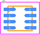 STM6522AAAADG6F - STMicroelectronics PCB footprint - Small Outline No-lead - Small Outline No-lead - TDFN8 (DG) 2 mm x 2 mm