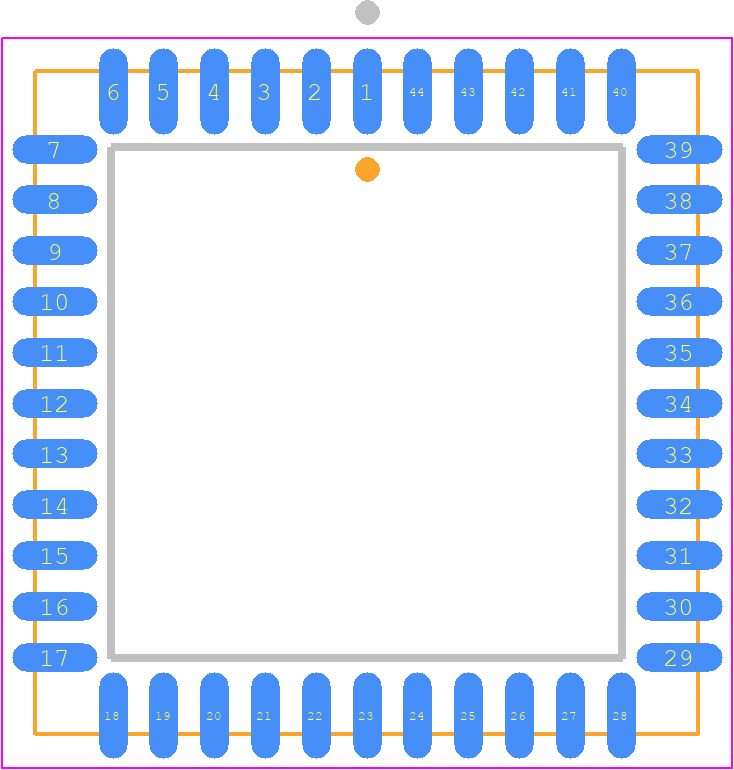 TL16C450FN - Texas Instruments PCB footprint - Plastic Leaded Chip Carrier - Plastic Leaded Chip Carrier - FN (S-PQCC-J44)
