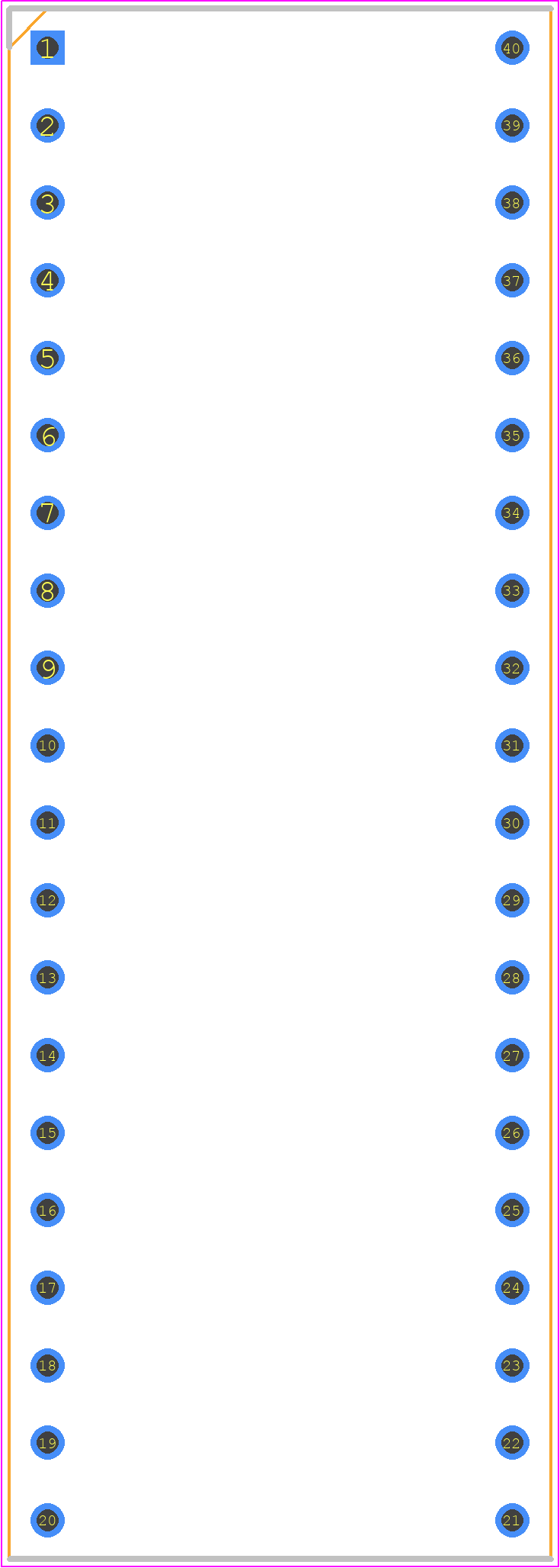 840-AG11D-ESL - TE Connectivity PCB footprint - Dual-In-Line Sockets - Dual-In-Line Sockets - 840-AG11D-ESL