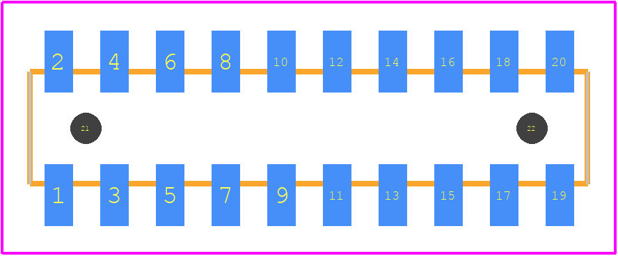 A3A-20DA-2SV(71) - Hirose PCB footprint - Other - Other - A3A-20DA-2SV(71)-3