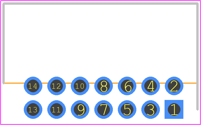 DF11-14DP-2DS(24) - Hirose PCB footprint - Header, Shrouded - Right Angle PTH Box - Header, Shrouded - Right Angle PTH Box - DF11-14DP-2DS(24)__1