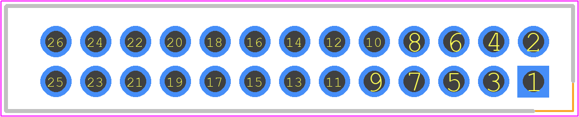 DF11-26DP-2DSA(24) - Hirose PCB footprint - Header, Shrouded - Straight PTH Box - Header, Shrouded - Straight PTH Box - DF11-26DP-2DSA(24)