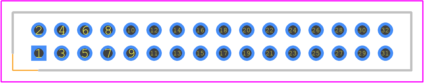 DF11-32DS-2DSA(05) - Hirose PCB footprint - Other - Other - DF11-32DS-2DSA(05)