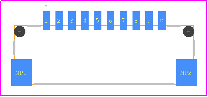 DF14-10P-1.25H(25) - Hirose PCB footprint - Other - Other - DF14-10P-1.25H(25)-2