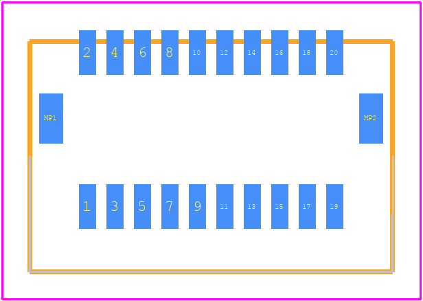 DF50-20DP-1V(51) - Hirose PCB footprint - Other - Other - DF50-20DP-1V(51)-1