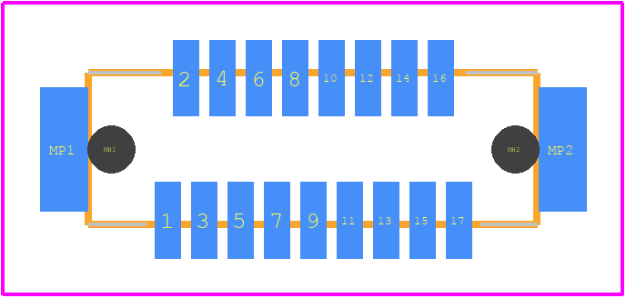 DF9-17S-1V(32) - Hirose PCB footprint - Other - Other - DF9-17S-1V(32)-1