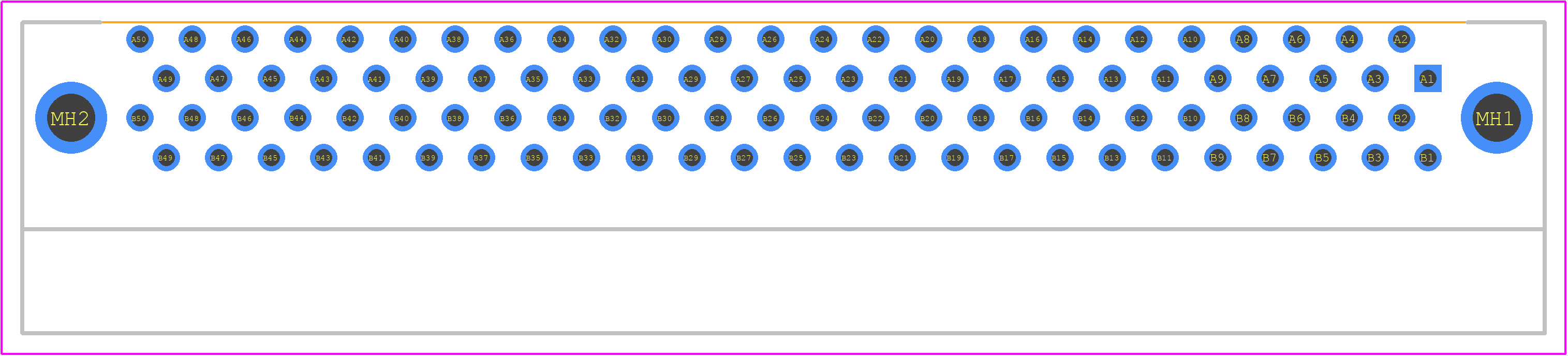 FX2-100P-1.27DS(71) - Hirose PCB footprint - Other - Other - FX2-100P-1.27DS(71)-1