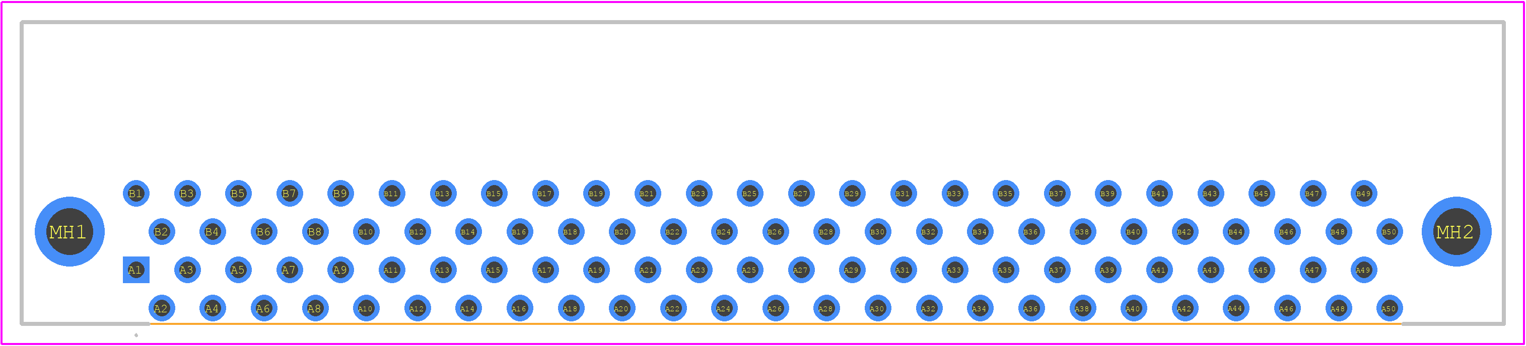 FX2-100P-1.27DSL(71) - Hirose PCB footprint - Other - Other - FX2-100P-1.27DSL(71)-3