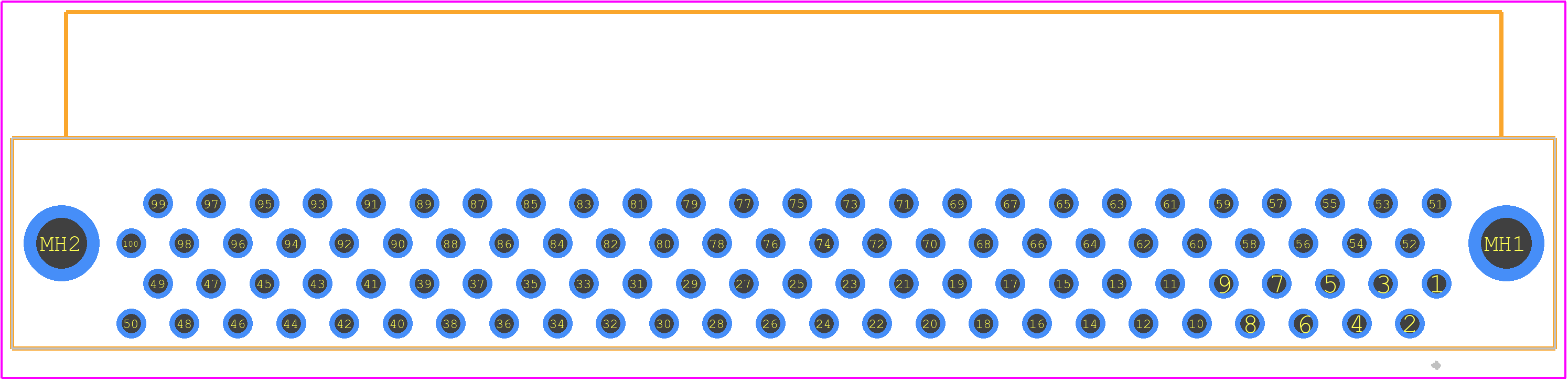 FX2-100S-1.27DS(71) - Hirose PCB footprint - Other - Other - FX2-100S-1.27DS(71)-1