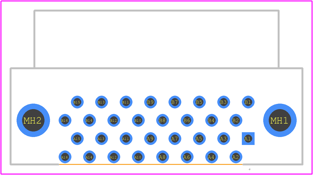 FX2-32S-1.27DS(71) - Hirose PCB footprint - Other - Other - FX2-32S-1.27DS(71)-1