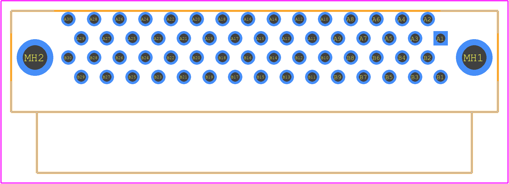 FX2-60S-1.27DSL(71) - Hirose PCB footprint - Other - Other - FX2-60S-1.27DSL(71)-2