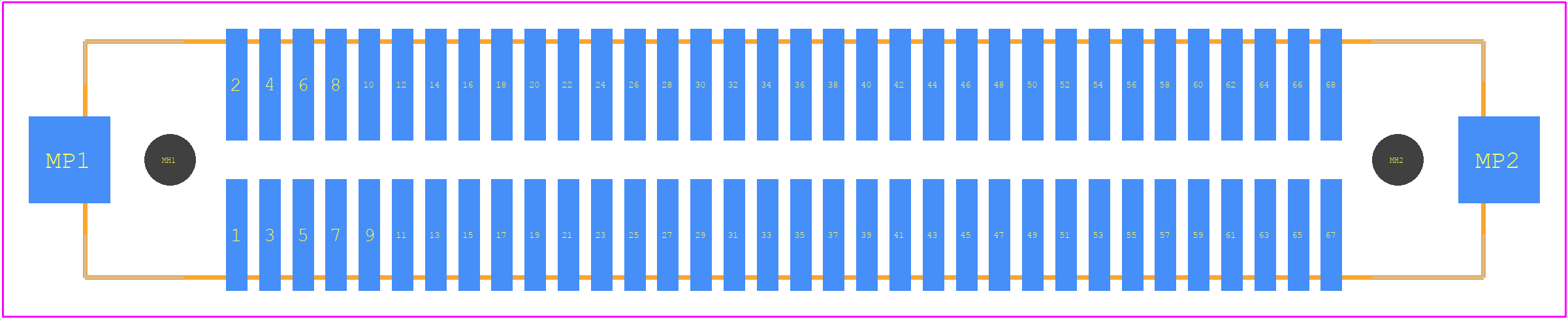 FX2-68P-1.27SVL(71) - Hirose PCB footprint - Other - Other - FX2-68P-1.27SVL(71)-2