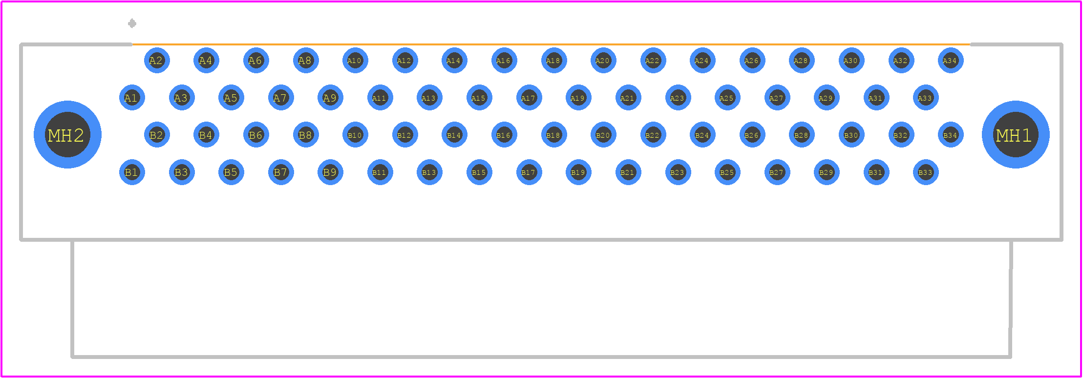 FX2-68S-1.27DS(71) - Hirose PCB footprint - Other - Other - FX2-68S-1.27DS(71)-1
