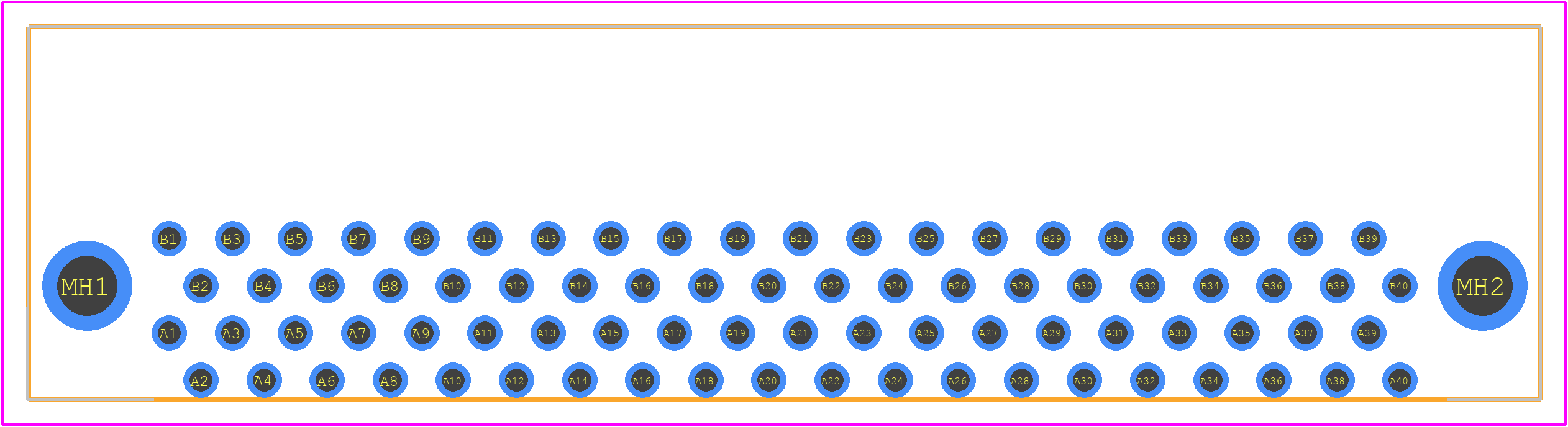 FX2-80P-1.27DS(71) - Hirose PCB footprint - Other - Other - FX2-80P-1.27DS(71)
