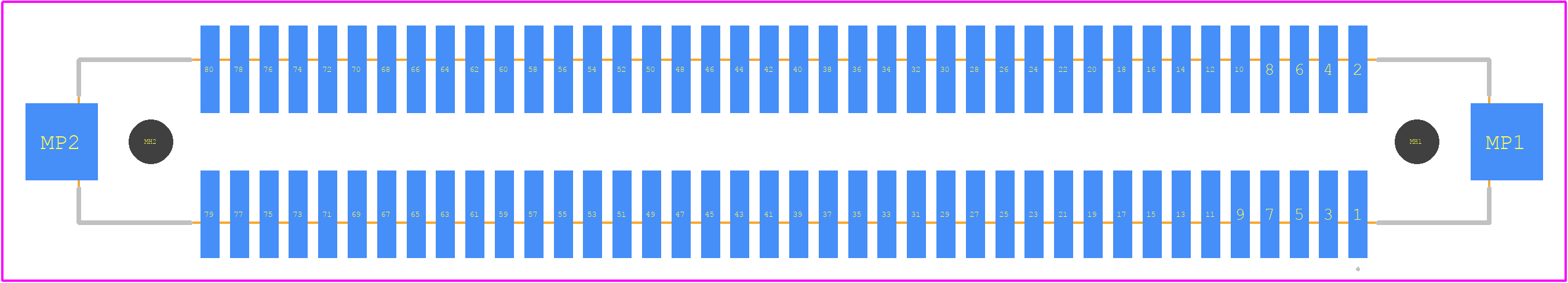 FX2-80S-1.27SVL(71) - Hirose PCB footprint - Other - Other - FX2-80S-1.27SVL(71)-2