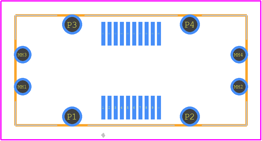FX23-20P-0.5SV15 - Hirose PCB footprint - Other - Other - FX23-20P-0.5SV15-1