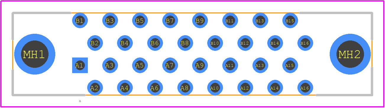 FX2CA-32P-1.27DSAL(71) - Hirose PCB footprint - Other - Other - FX2CA-32P-1.27DSAL(71)-2