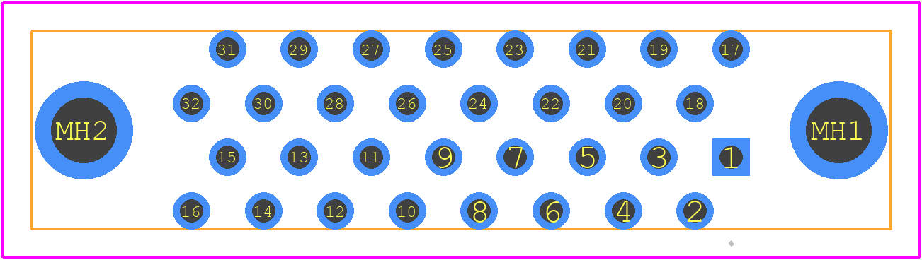 FX2CA-32S-1.27DSAL(71) - Hirose PCB footprint - Other - Other - FX2CA-32S-1.27DSAL(71)-2