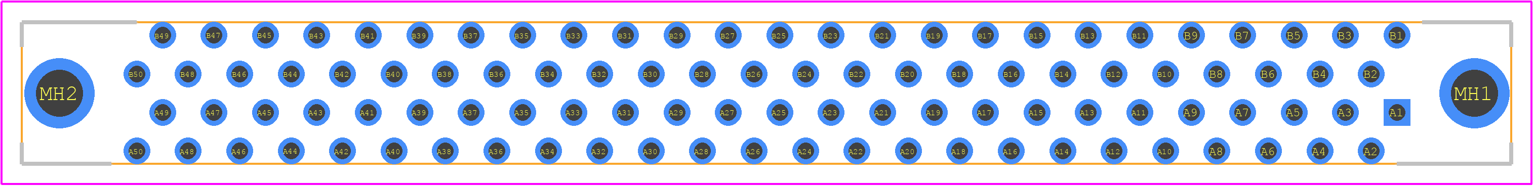 FX2CA2-100S-1.27DSAL(71) - Hirose PCB footprint - Other - Other - FX2CA2-100S-1.27DSAL(71)-2