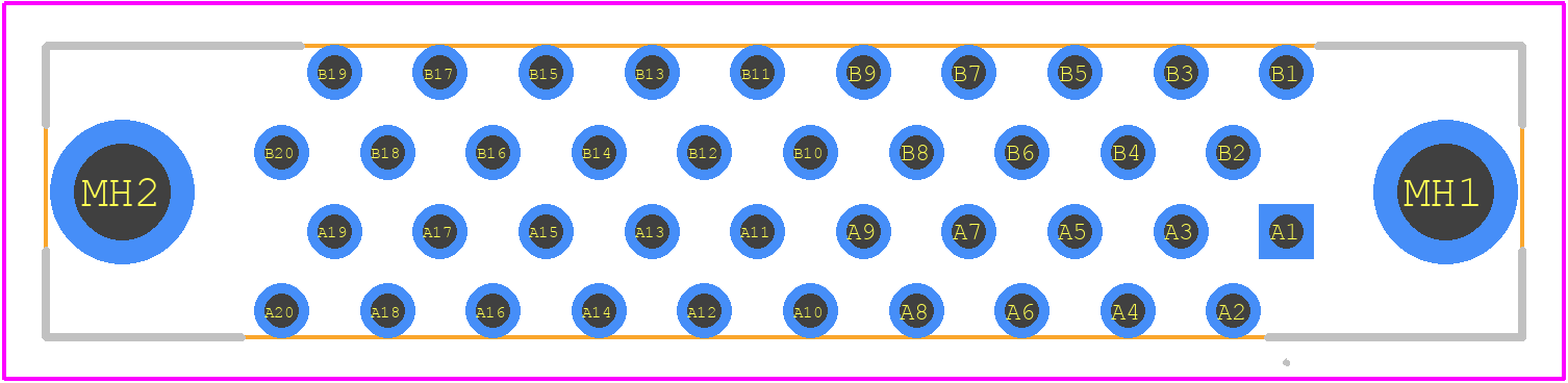FX2CA2-40S-1.27DSAL(71) - Hirose PCB footprint - Other - Other - FX2CA2-40S-1.27DSAL(71)-1