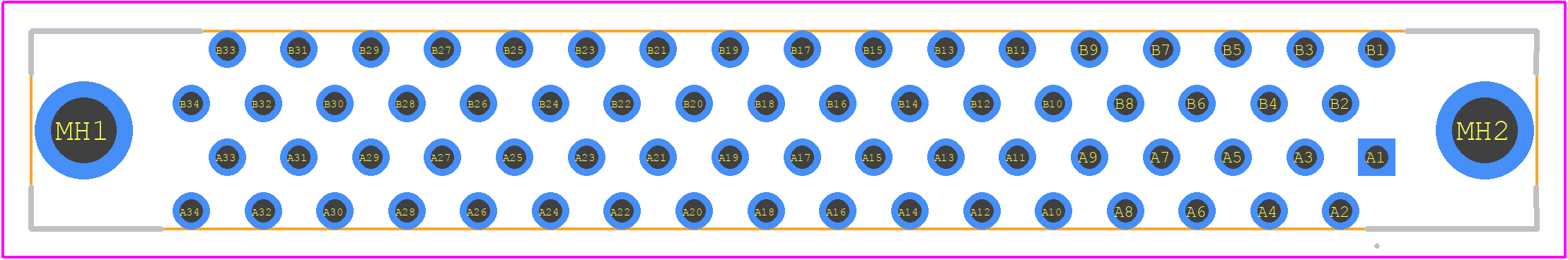 FX2CA2-68S-1.27DSAL(71) - Hirose PCB footprint - Other - Other - FX2CA2-68S-1.27DSAL(71)-2