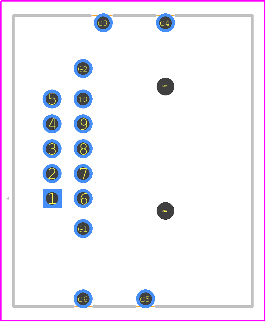 GT17V-10DP-DS-SB(70) - Hirose PCB footprint - Other - Other - GT17V-10DP-DS-SB(70)-3