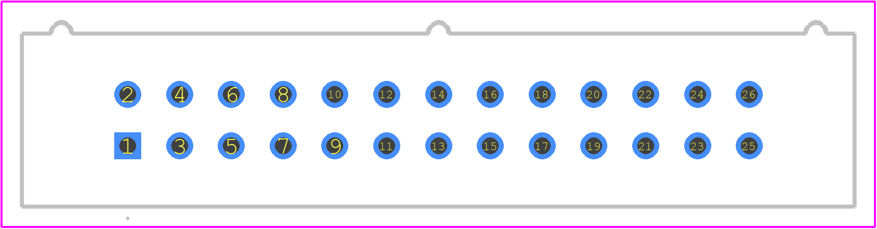 HIF3F-26PA-2.54DSA(71) - Hirose PCB footprint - Other - Other - HIF3F-26PA-2.54DSA(71)-2