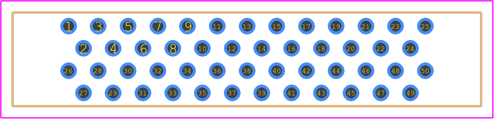 HIF6A-50DA-1.27DSA(71) - Hirose PCB footprint - Other - Other - HIF6A-50DA-1.27DSA(71)-2