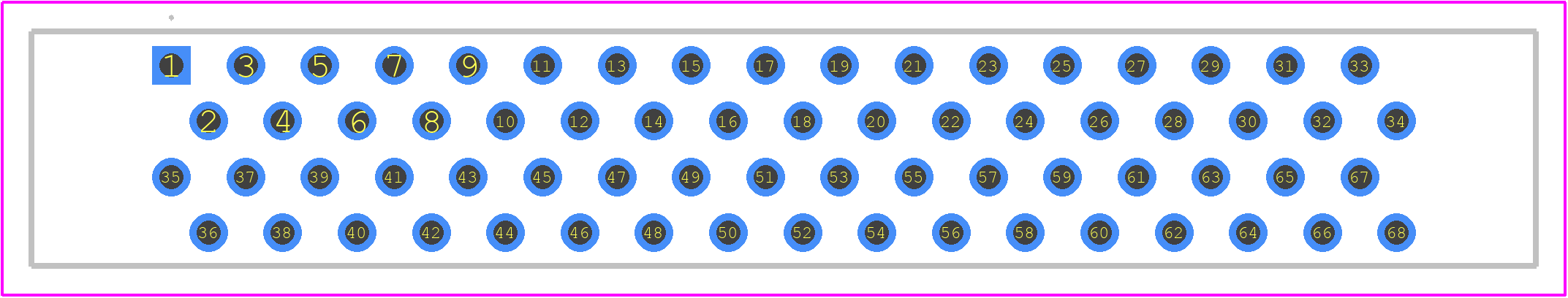 HIF6A-68PA-1.27DSA(71) - Hirose PCB footprint - Other - Other - HIF6A-68PA-1.27DSA(71)-1