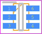 FAN2558SX - onsemi PCB footprint - SOT23 (6-Pin) - SOT23 (6-Pin) - FAN2558SX